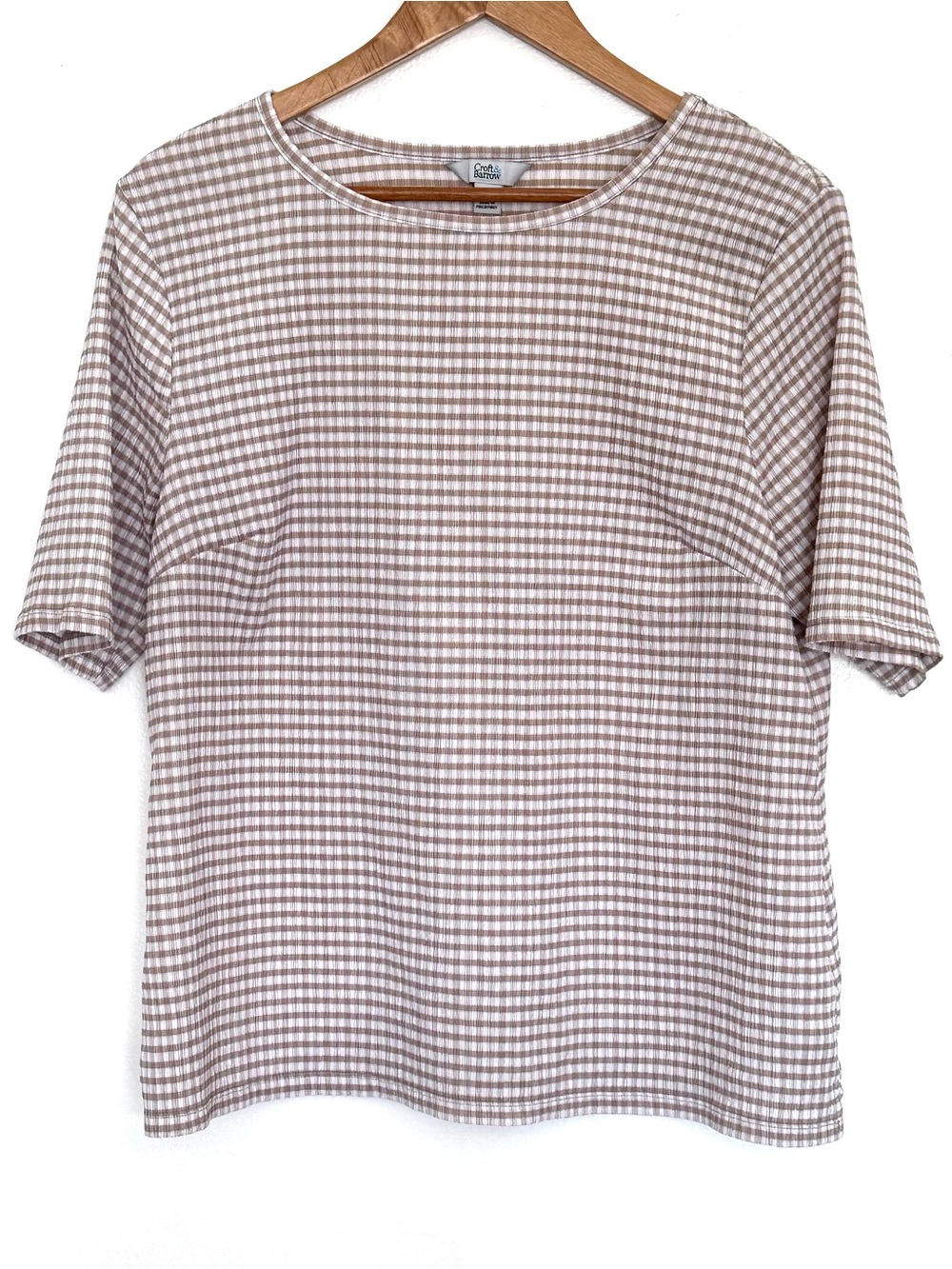 Croft & Barrow Shirt Women’s XL Gingham Check Short Sleeve Lightweight Pullover